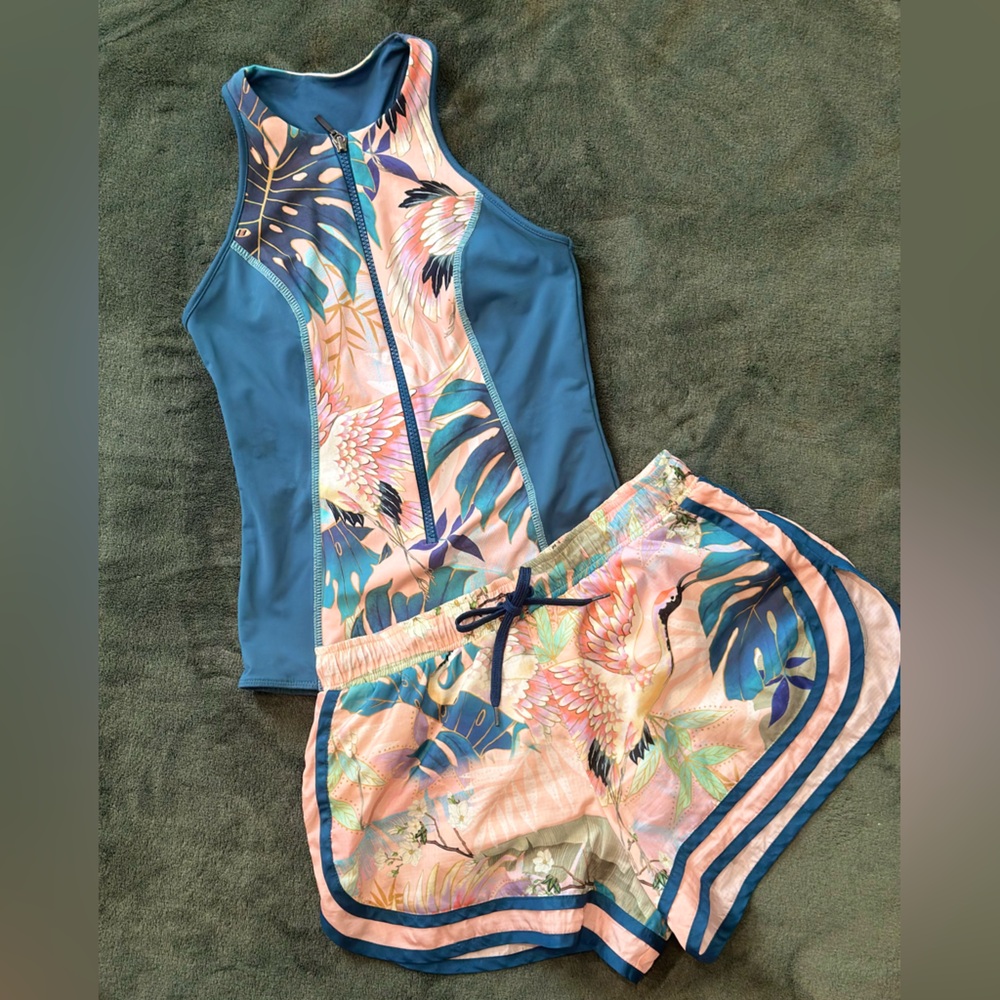 Farm Rio Sport Swimsuit One Piece + Sport Shorts Size P (true to size)
